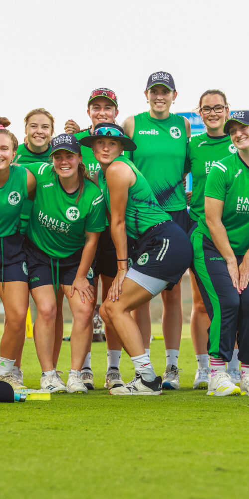 Ireland women’s national cricket team group photo during a training camp at the Zayed Cricket Stadium.