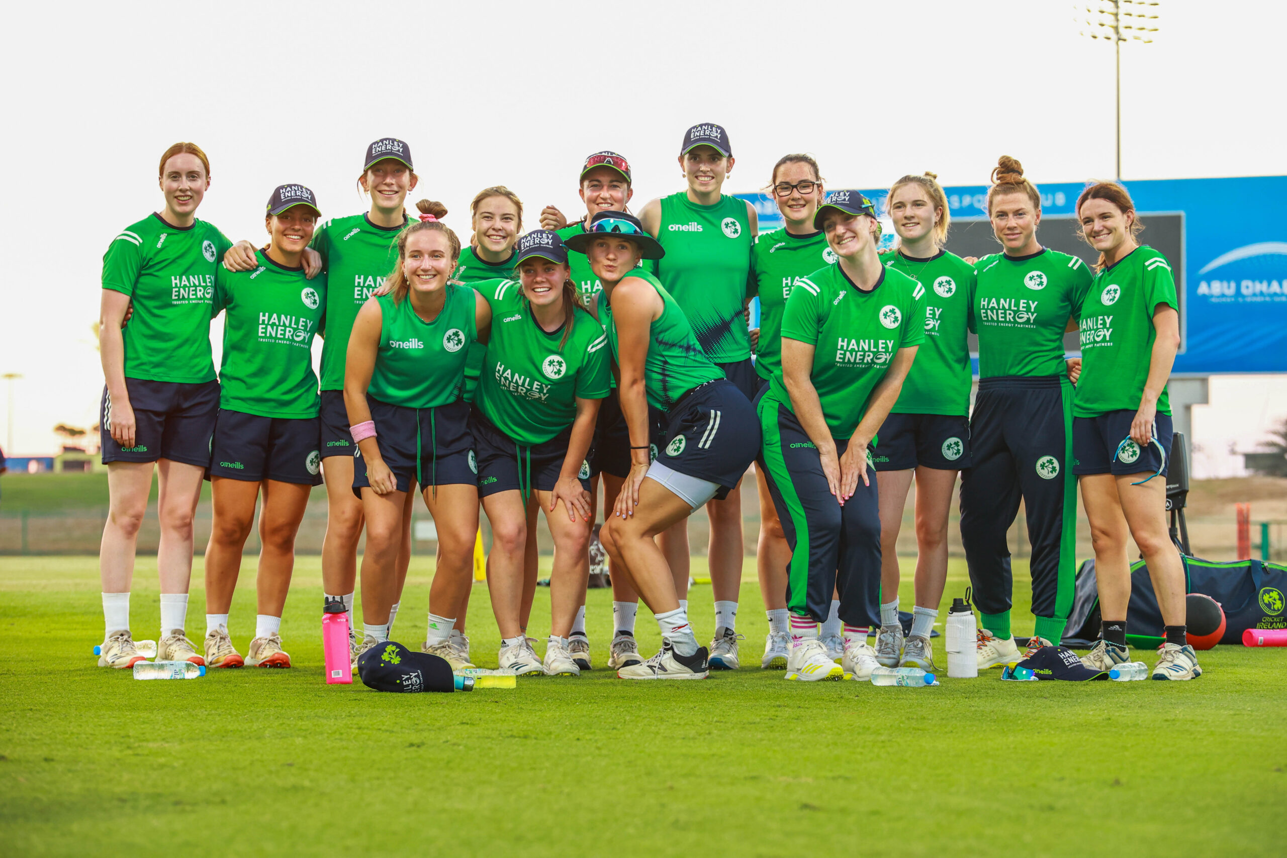 Ireland women’s national cricket team group photo during a training camp at the Zayed Cricket Stadium.